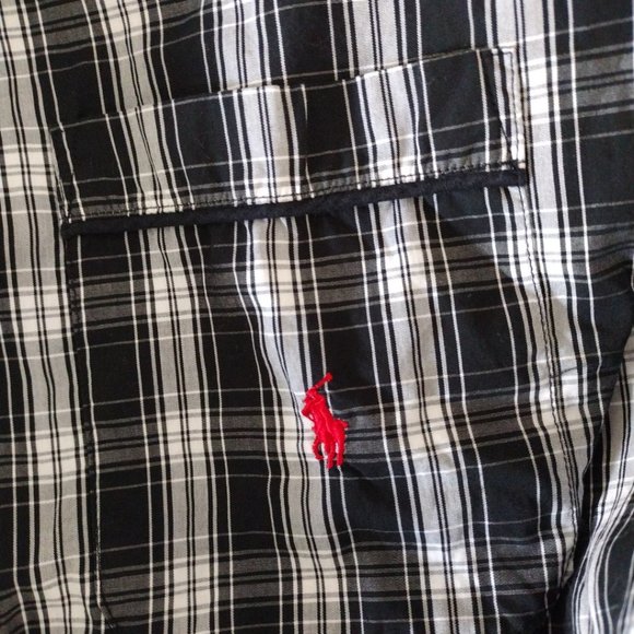 Polo Ralph Lauren men's plaid button-front long sleeve pajama top Sz M - Picture 2 of 8